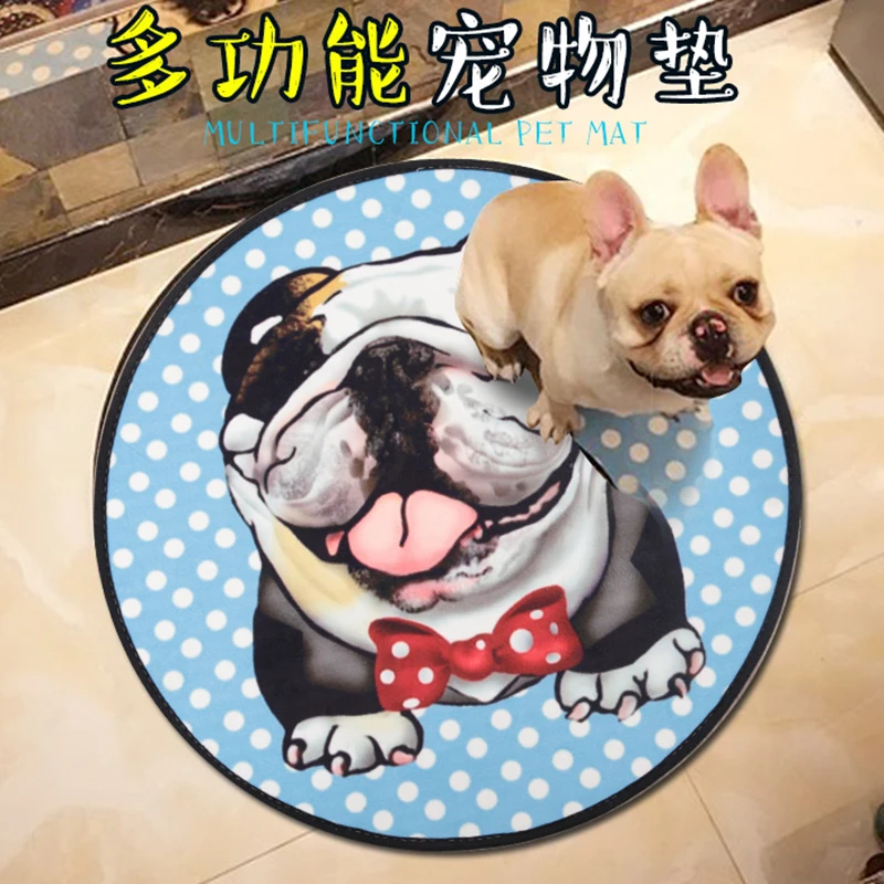 

Pet Cat Dog Multifunctional Pet Mat Cute Cat & Frenchdog Printed Pet Mat