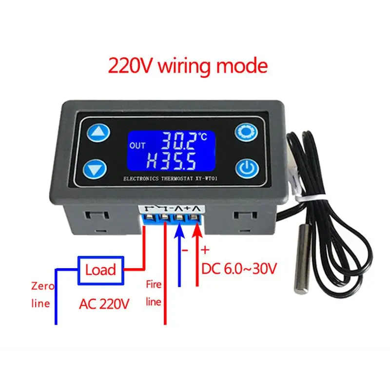 XY-WT01 регулятор температуры цифровой светодиодный дисплей Отопление/охлаждающий регулирующий термостат переключатель