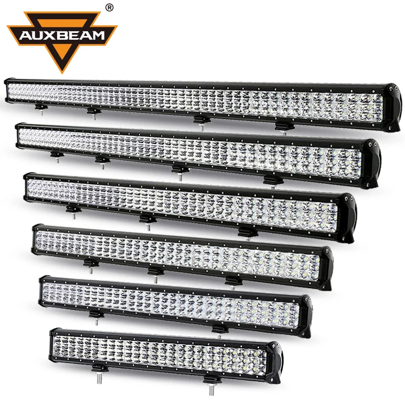  Auxbeam 20" 23" 28" 31" 36" 44" 50" Cree Chip 3-Row LED Light Bar OffRoad Driving Work Light Combo Led Bar for Truck Car PickUp 