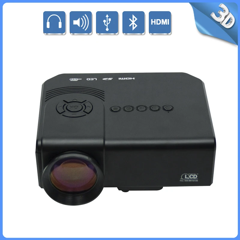 Thinyou mini portable Beamer Full HD black Color multimedia LCD LED font b projector b font