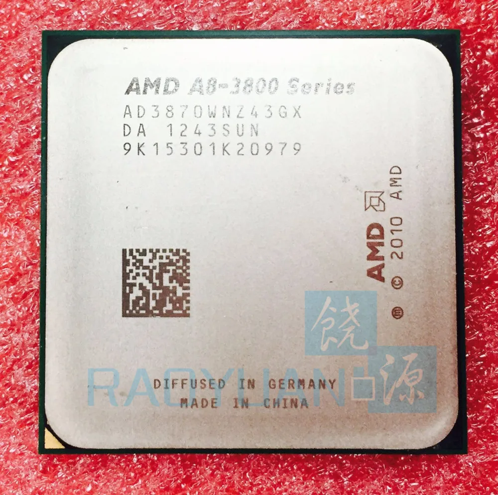 

AMD A8-Series A8 3800 A8 3870 A8-3870 3GHz 100W Quad-Core CPU Processor AD3870WNZ43GX A8 3870K Socket FM1/ 905pin