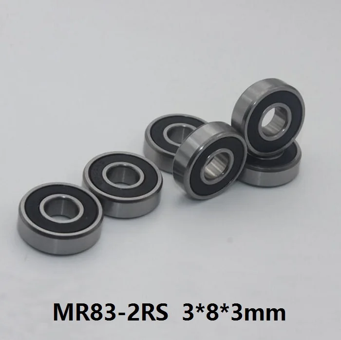 100 шт. подшипники MR83RS Φ MR83 RS 2RS 3x8x3 мм с резиновым уплотнением миниатюрный шарикоподшипник глубоким желобом