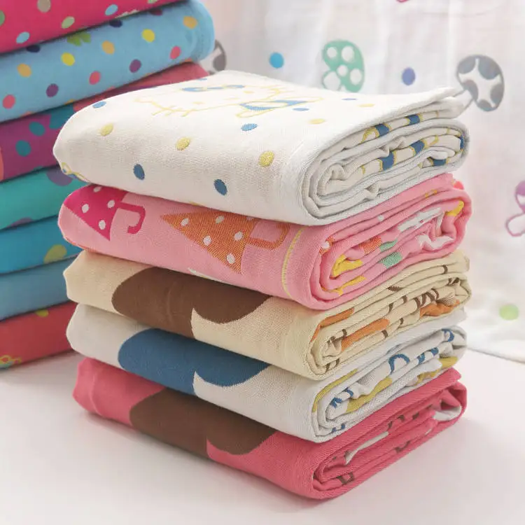 Billig Sommer Atmungsaktive Kinder Decken Multi Farbe Baumwolle Musselin Decke Für Neugeborene Baby Bad Handtuch Swaddle Baumwolle Kleine Quilt