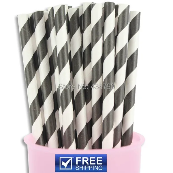 200pcs halloween black striped paper straws wholesale ukblack and white weddings carnival party
