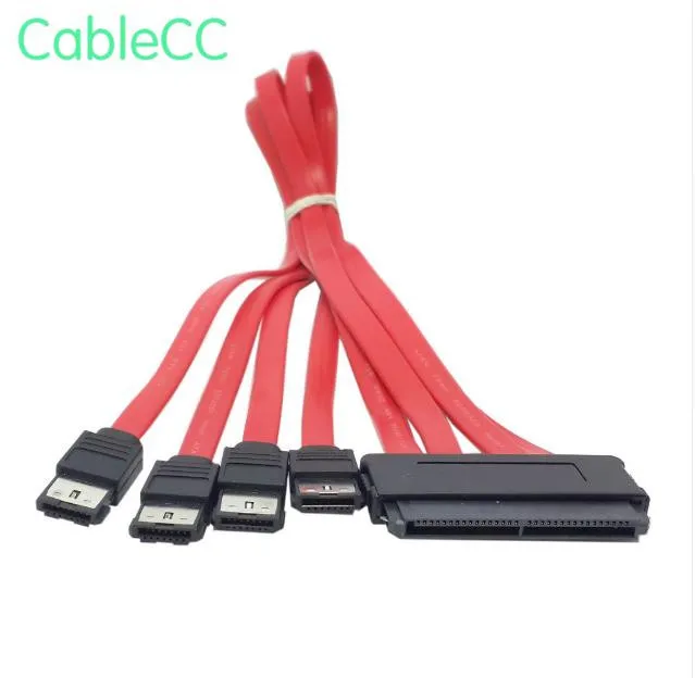 Внутренний 32 Pin SFF 8484 до 4 eSATA 7 внешний жесткий диск SAS кабель 50 см|Компьютерные