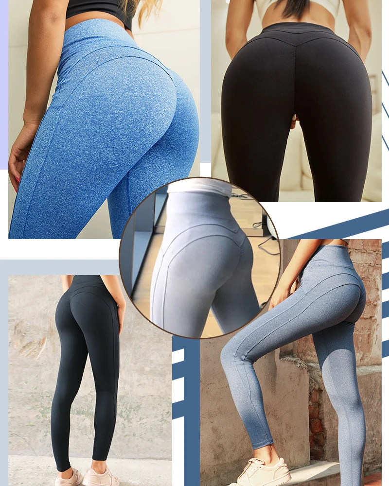 Yoga Pants Sport Leggings Women Sport Fitness high waist V Shape Legging Push Up Leggings Running gym  High Waist Workout Pantt7