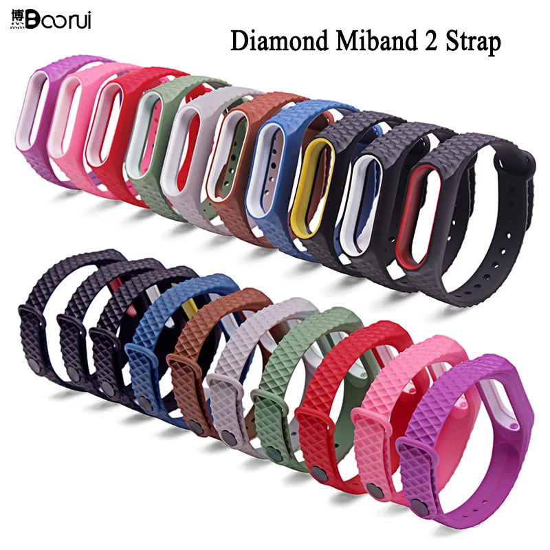 

Colorful Diamond Miband 2 strap Newest silicone mi 2 wrist strap correa mi band 2 smart bracelet Wristband Replacemet