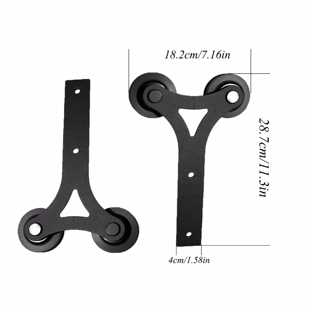 LWZH 16FT/18FT/20FT Classic Interior Sliding Closet Door Barn Y- Shaped Rail Track Roller Hardware Kits for Sliding Double Door