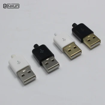 

10pcs DIY USB 5Pin Welding Type Male Plug Connector 3 in 1 Nickel-plated Gold Plated Adaptor for Apple iphone 4