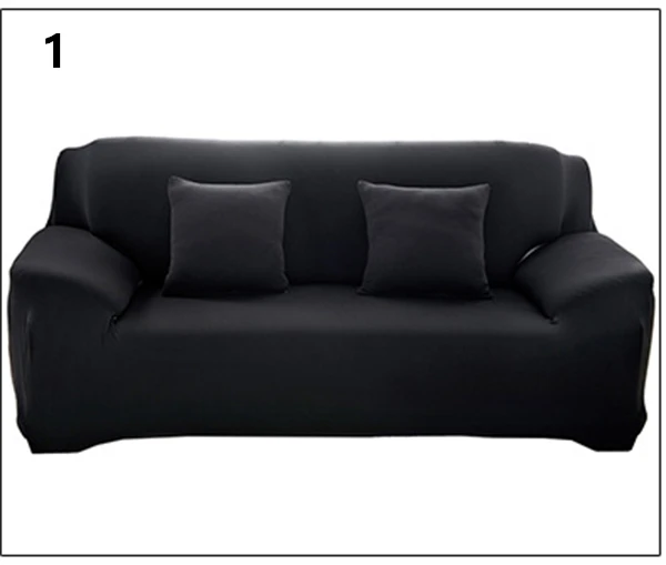 Чехлы на диванные кресла, чехлы на диване, тканевые однотонные чехлы для диванов, упругие Угловые Чехлы для диванов, l-образные эластичные чехлы для диванов - Цвет: Black