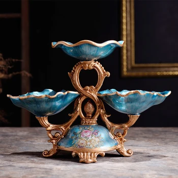 

European dry fruit snacks Home Furnishing wedding jewelry ornaments housewarming gift high fruit plate
