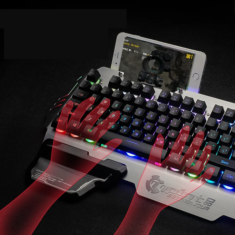 Проводная игровая клавиатура с RGB подсветкой прозрачный переключатель