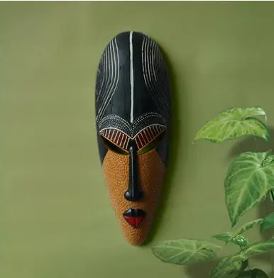 Европейский стиль ретро экзотические смолы маска висячая оригинальные африканские люди маски для лица настенные художественные бытовые украшения - Цвет: Светло-серый