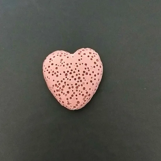 20 мм Красочные сердце Лава камень бисера для DIY Эфирное масло колье аромараспылитель серьги изготовление - Цвет: pink