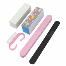 5 шт. дизайн ногтей Полировка буфера шлифовальный брусок файлы Чистая щетка педикюр маникюр ail Art Set D14398