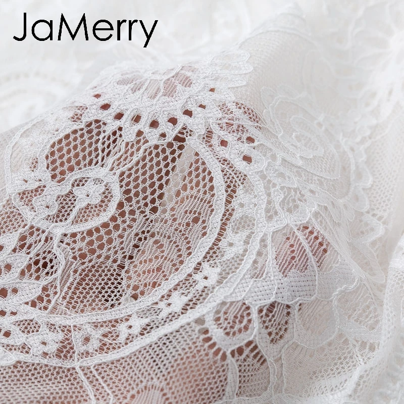 JaMerry Boho винтажное Сексуальное Женское Платье с вырезами элегантное кружевное