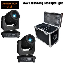 Кейс 2в1 упаковка 2 xlot 75 Вт светодио дный Светодиодный точечный движущийся головной свет для сцены дисвечерние ко-вечеринка DMX сценический свет DJ огни DMX 15/19 CH