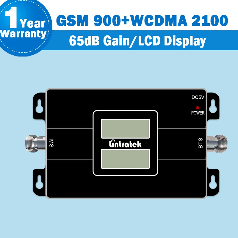 NEW Lintratek 2 LCD Displays 2G 3G 65dB Cellphone Amplifier GSM 900 3G WCDMA 2100 Dual