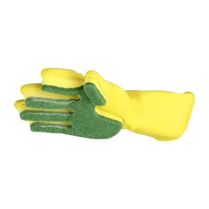Durable Sponge Latex Gloves Kitchen Dish Cleaning Tool Protective