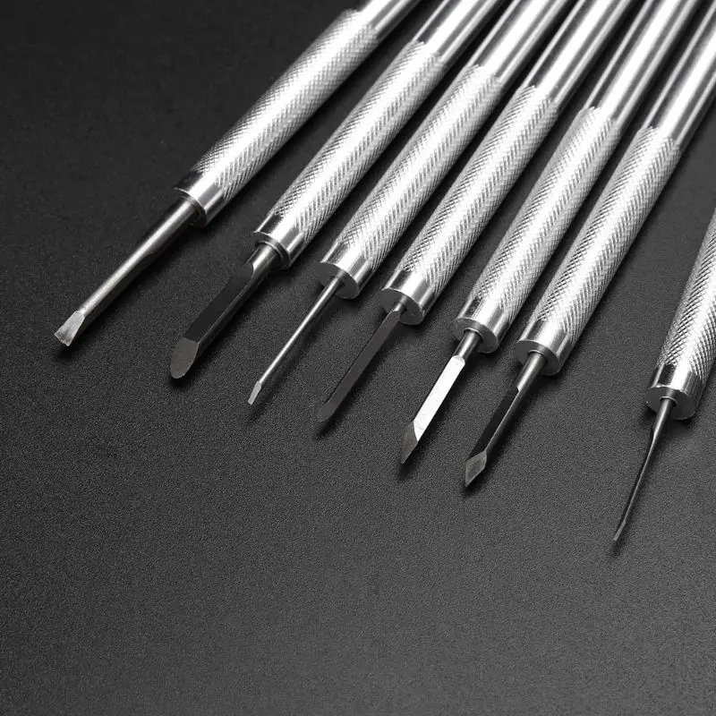 

7Pcs Wood Carving Knife Tools Set Mini Walnut Engraving Aluminum Engraver Supply