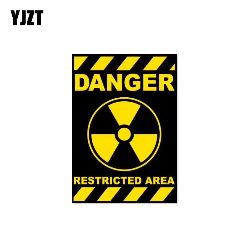 

YJZT 10CM*14CM Warning Danger RESTRICTED AREA Car Sticker Funny PVC Decal PVC 12-1060