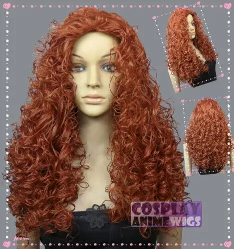 

Girl Copper Red Halloween Curly Cosplay Wigs