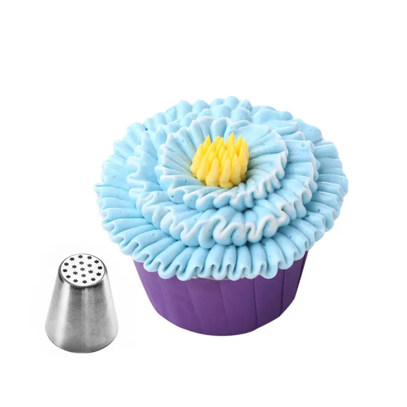 

4YANG 2style Flower Icing Piping Nozzle Stainless Steel Nozzle Cake Decorator Bakery Pastry Tips Cream Torch Dessert Tool
