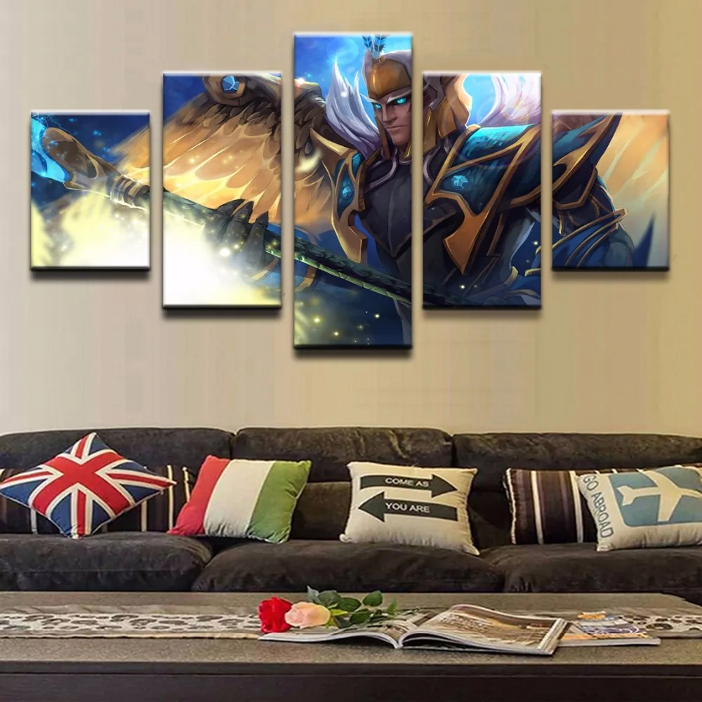 Modular Pictures Canvas Painting 5 Pieces DOTA 2 Skywrath Mage HD Printed On The Wall For Boys Room