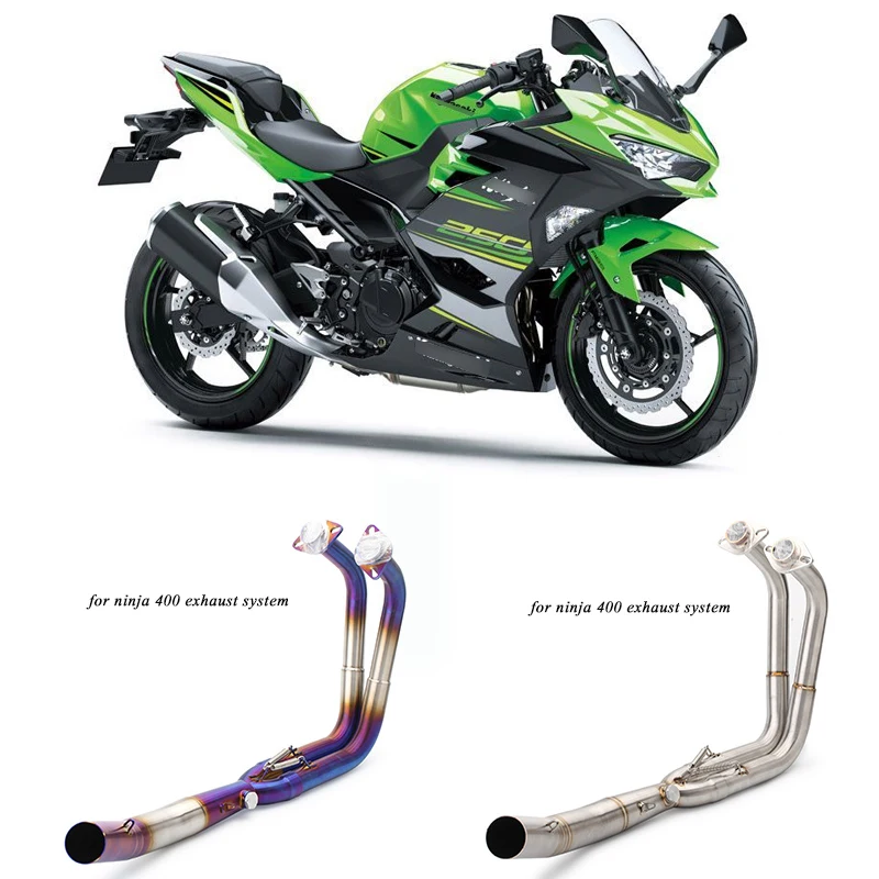 

2017 2018 2019 Motorcycle Full Stainless Steel Connecting Pipe Silp on for ninja400 250 Modified Moto link Exhaust System