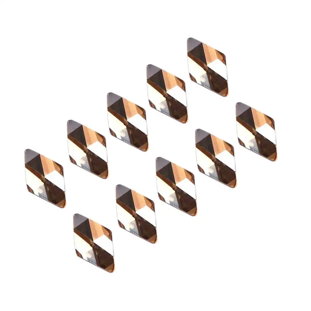 BGVfice10pcs Rhombus Shining Rhinestone 3D Nail Decor DIY Geometric Shape Flat Back Crystal Nail Art Decorations - Цвет: NO.4