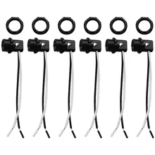 6 шт. 2A 125V E12 цоколь канделябры с винтовыми кольцами " провода E12 лампа держатель светильник гнездо черный