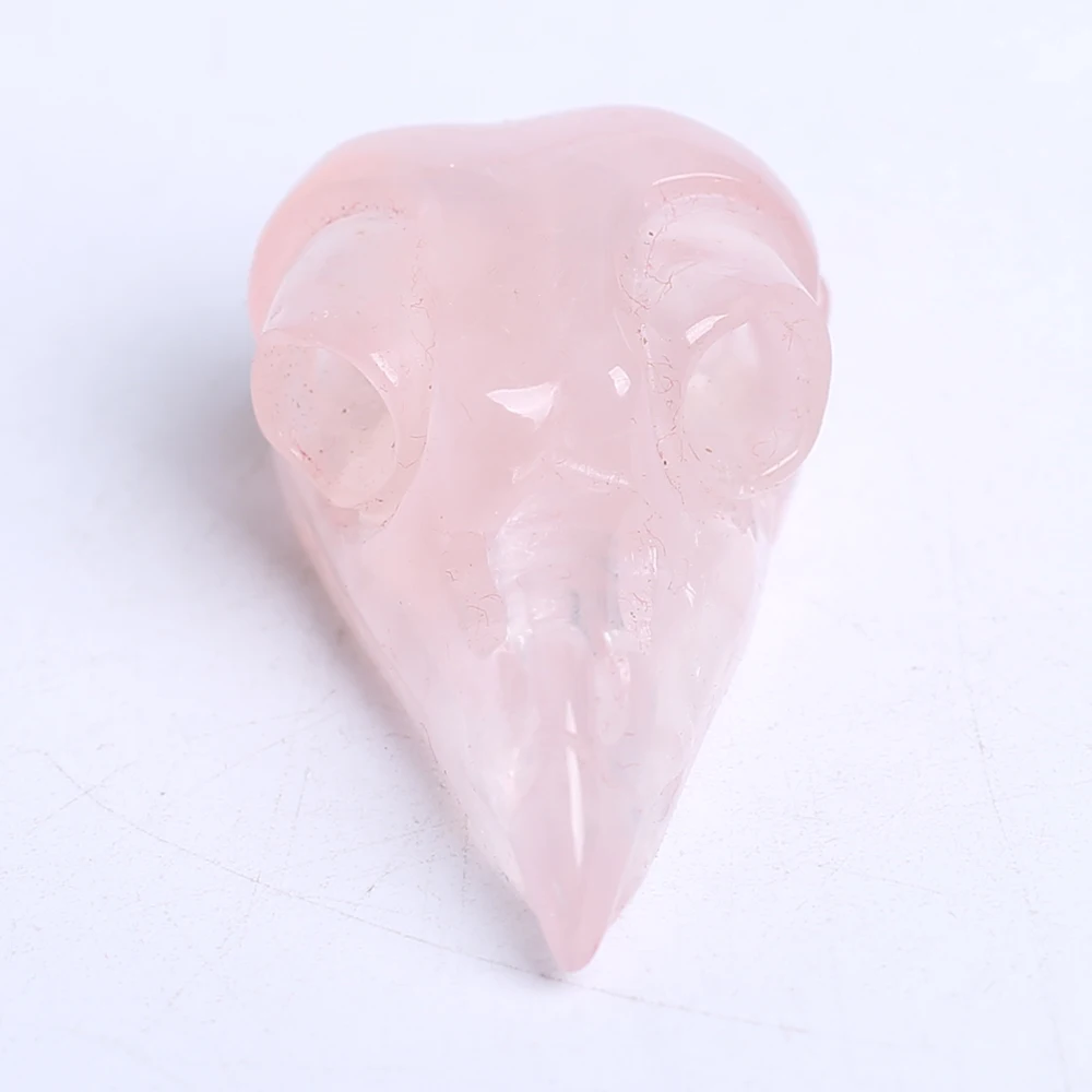 Newest Carved Natural quartz Arts Rose crystal Bird for Gift and decoration | Дом и сад