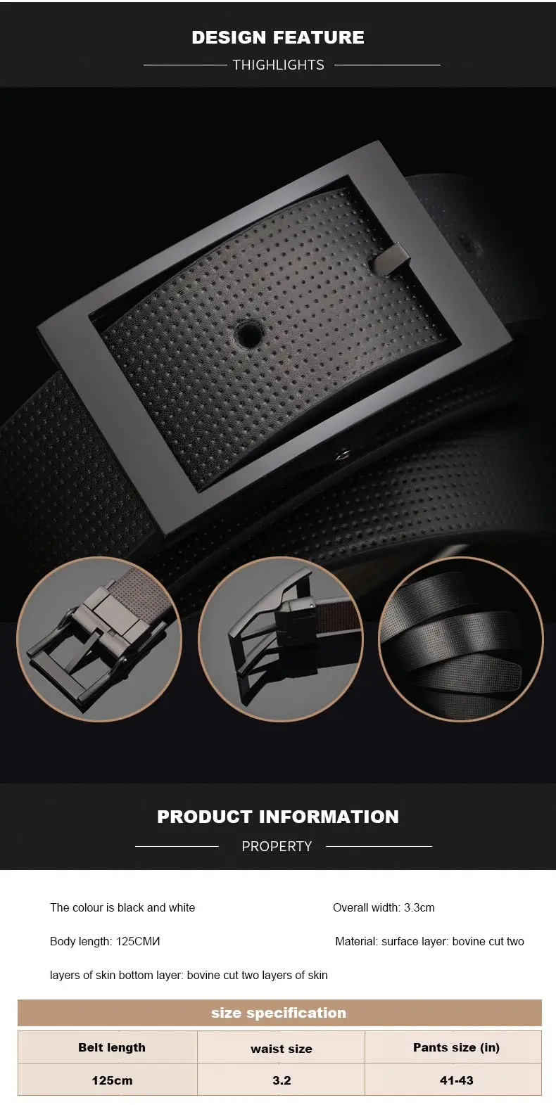DOULILU New luxury brand designer high quality genuine leather men belt vintage wide pin buckle belt for men male jeans strap 1 (3)
