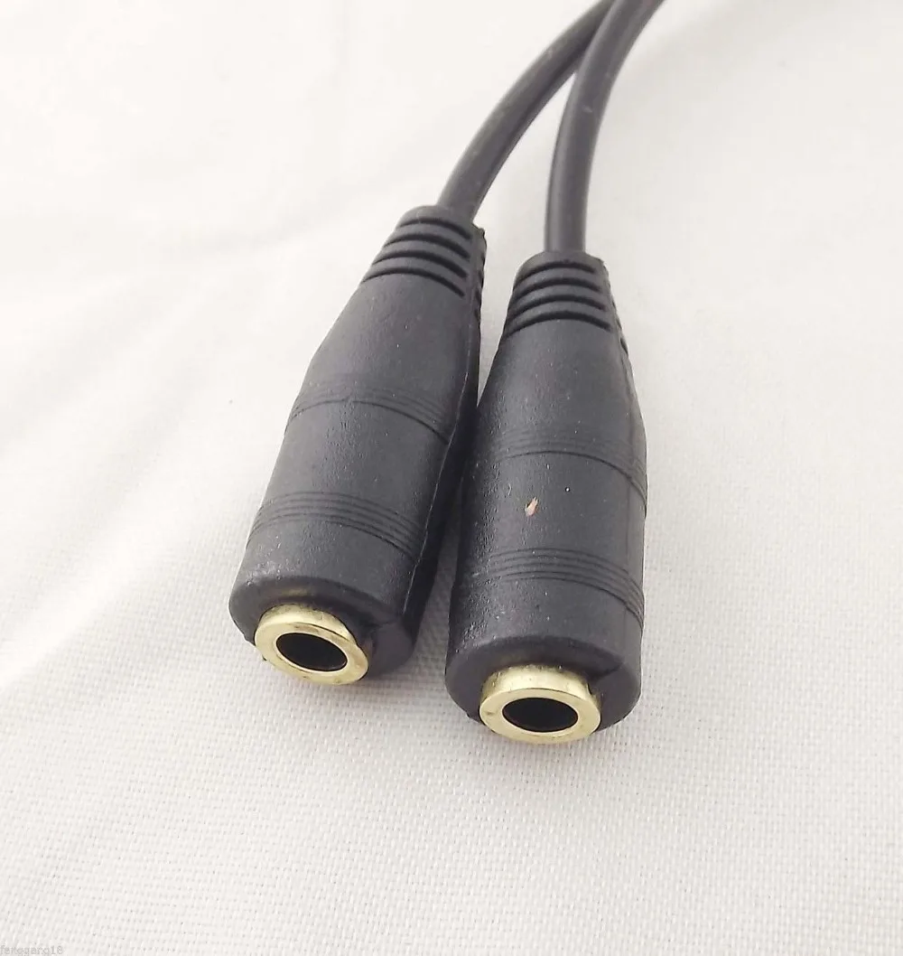 10pcs 3 5mm Stereo Audio Y Splitter 1 Male To 2 Female Cable Adapter For Earphone Headphones 22cm