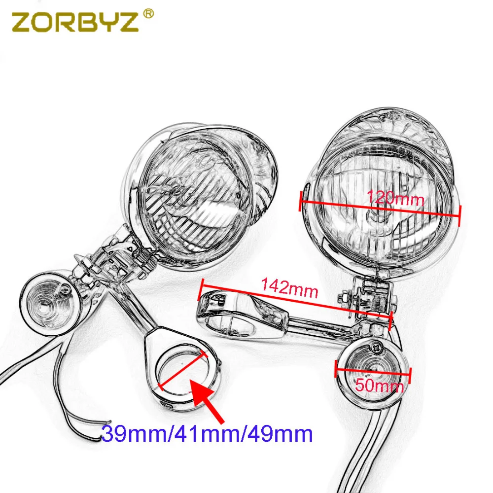 Мотоцикл ZORBYZ 39 мм/41 мм/49 мм хромированный указатель поворота противотуманные