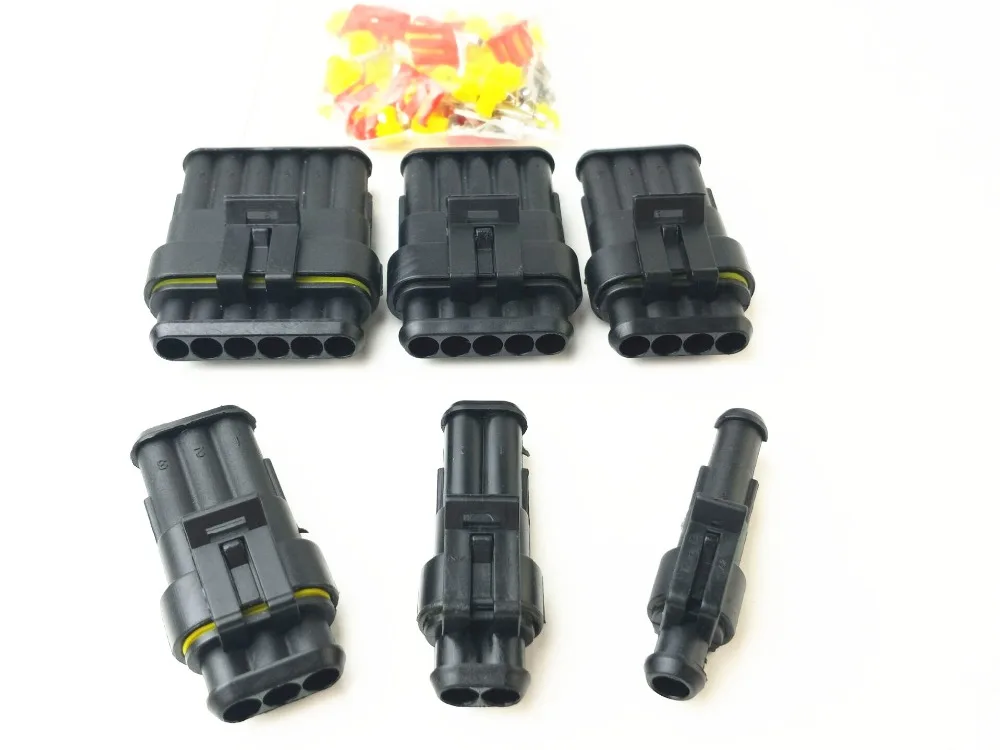 1 sets Kit 1P 2P 3P 4P 5P Way Waterproof Electrical Wire automotive Connector Plug for