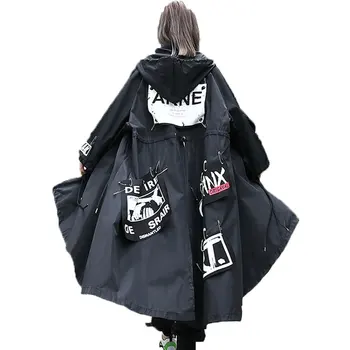 

Plus Size Coat Women Spring 2020New Harajuku Letter Print Punk Coat Women Irregular Clothing Loose Casual Streetwear Outwear 197