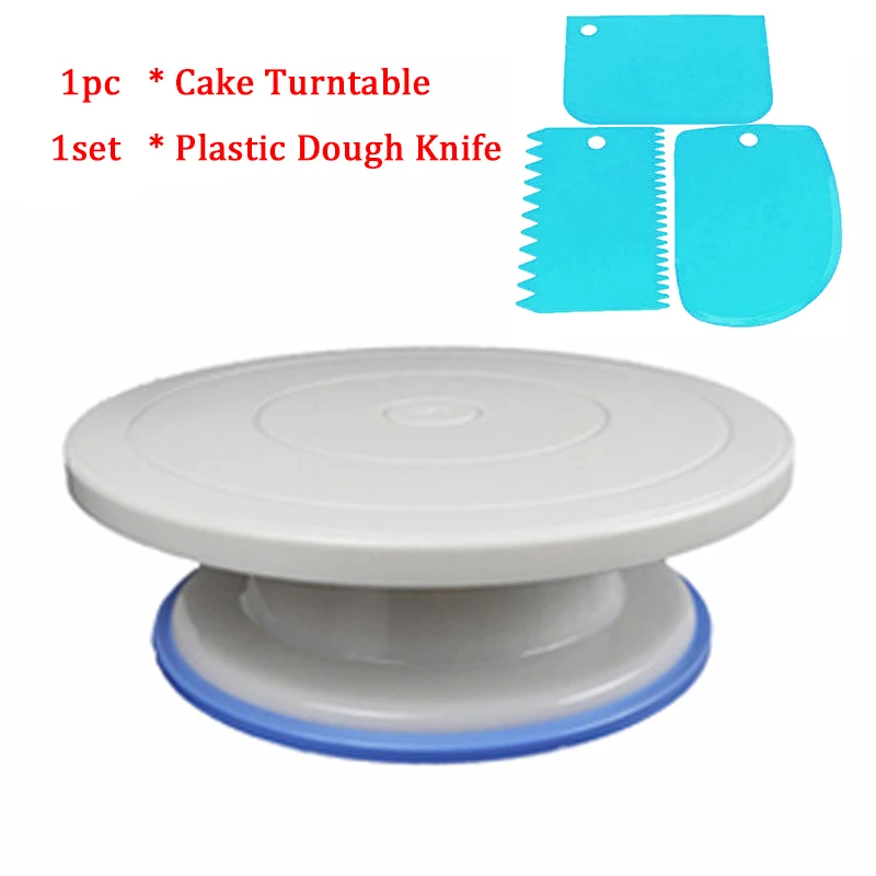 27cm Plastic Cake Turntable Rotating Cake Plastic Dough Knife Decorating 10 Inch Cream Cakes Stand Cake Rotary Table Hot Sal - Цвет: Scraper