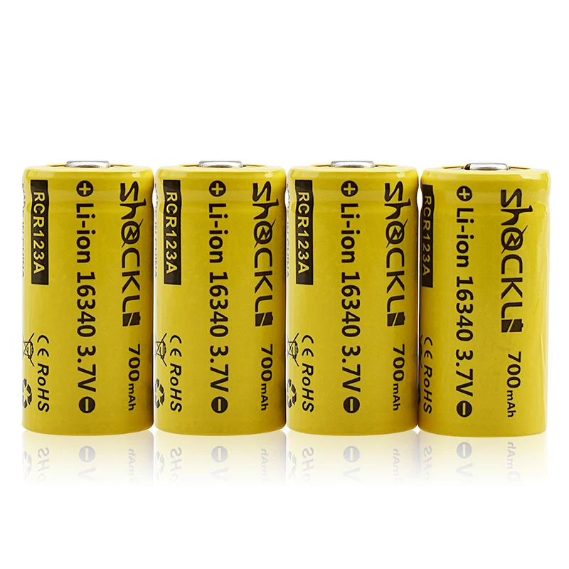 4 шт./лот аккумулятор RCR123A Shockli 16340 700 мАч 3 7 В литий ионный cr123a для домашней камеры