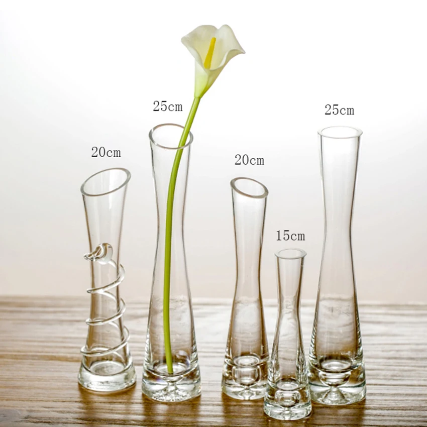 Новое превосходное качество прозрачное стекло гидропоники вазы тонкий высокий модный стиль сердце маленький обеденный стол домашний декор