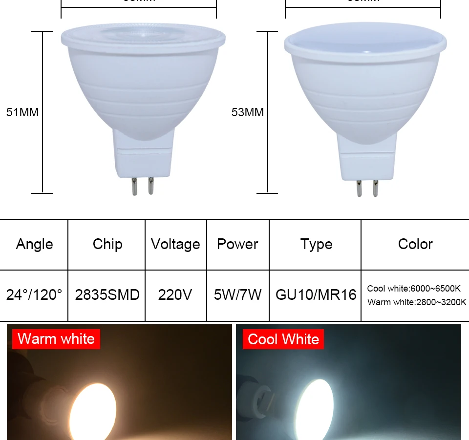 Ampoule led diode MR16 GU10 (6)