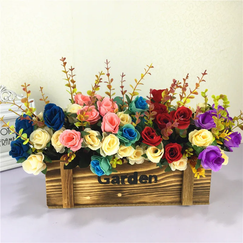 

Simulation bouquet high-class european-style 6 fork single roses bouquet of roses adornment miniascape flower foam