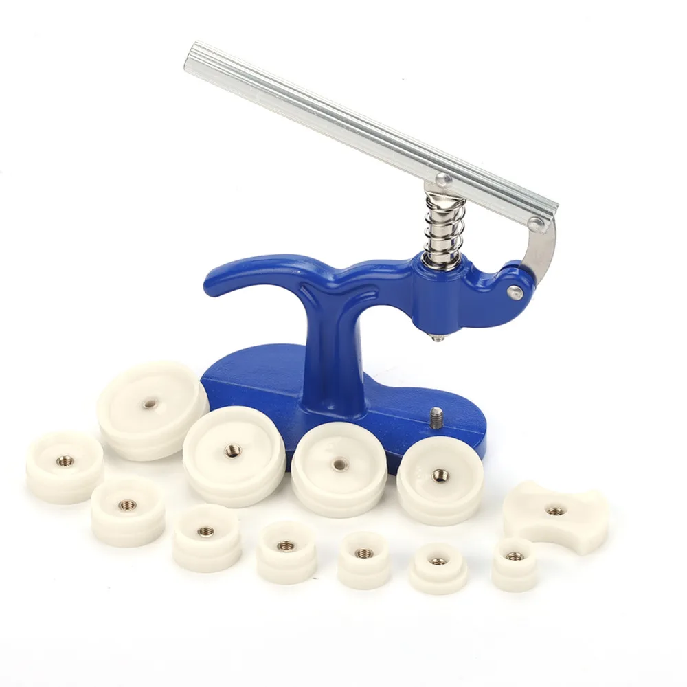 

Watch Back Case Cover Press Closer Watchmaker Presser Repair Tools With 12 Dies Blue