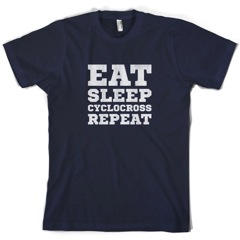 Eat Sleep Cyclocross Repeat Мужская футболка Cyclo cross CyclER 10 цветов уникальная хлопковая с