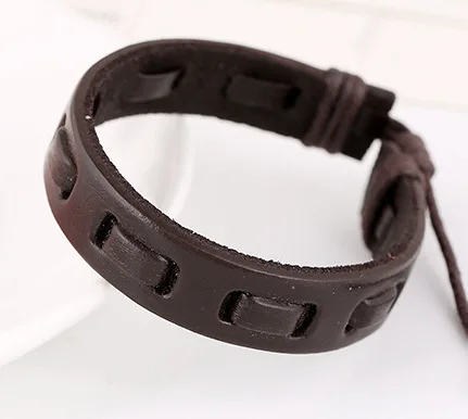 Руководство Weave коровьей Cortex Пояса из натуральной кожи Браслет манжета бечёвки