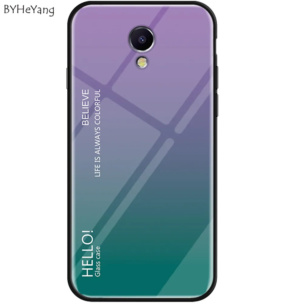 

For Meizu M5 NOTE Case Luxury Hard Clear Tempered Glass Fashion Gradient Protective Back Cover case on For Meilan NOTE 5 note5