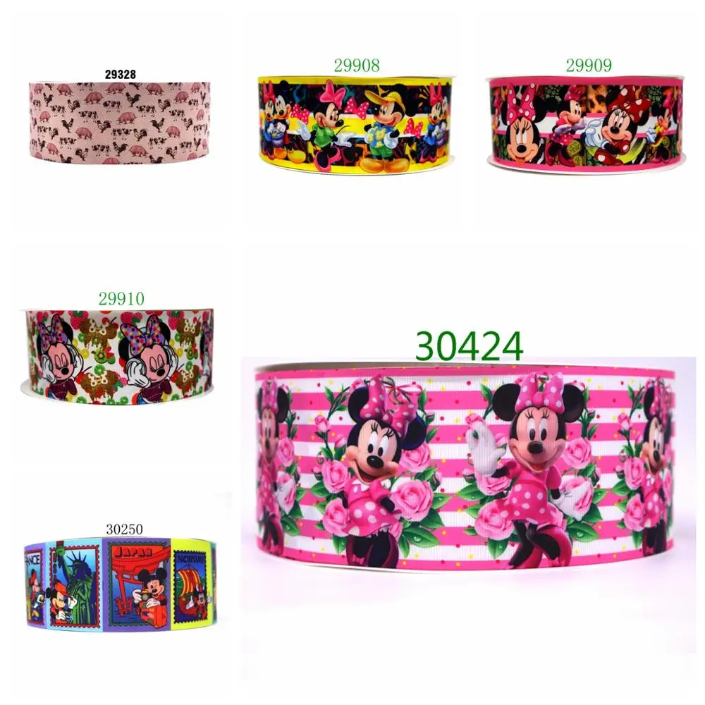 

Free shipping 50 yard per size cartoon ribbon printed grosgrain ribbon 30424