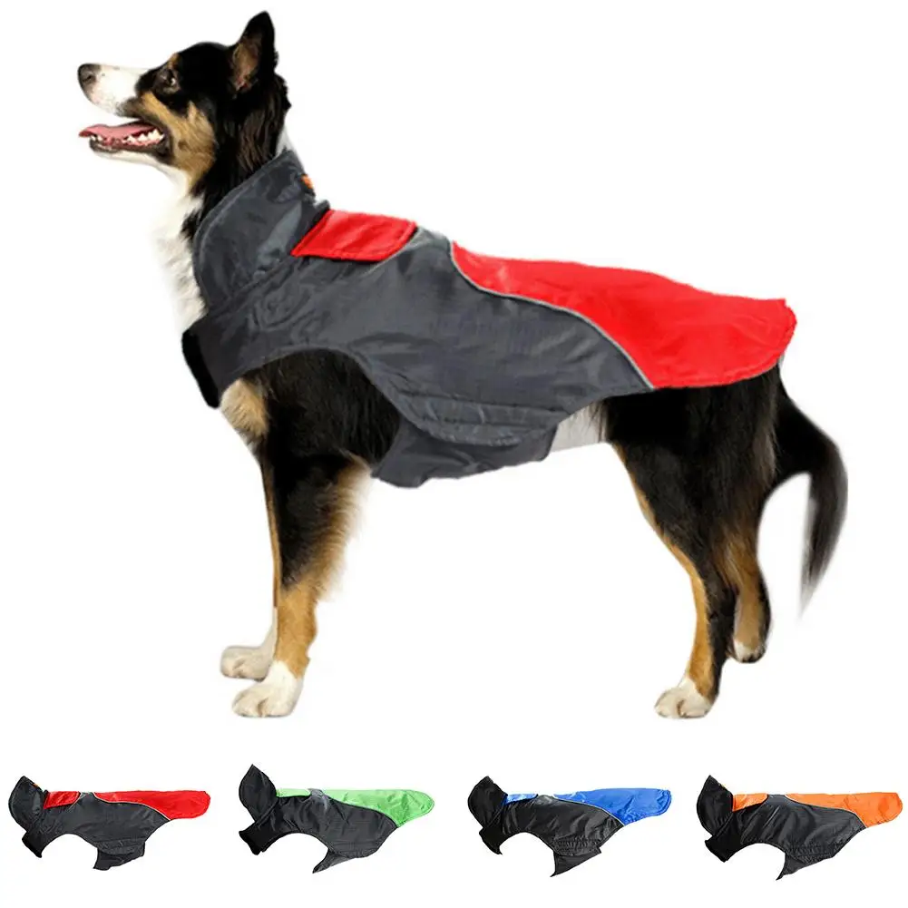 Средний и большой собаки куртка плащ Водонепроницаемый светоотражающие полосы куртка дропшиппинг