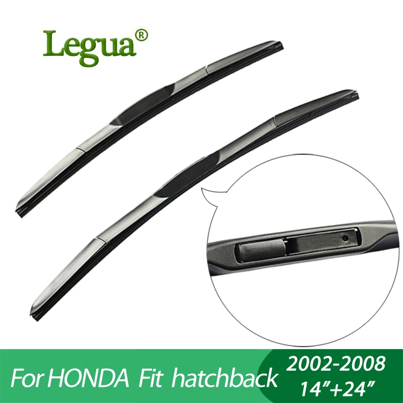 

1 set Wiper blades for HONDA Fit hatchback (2002-2008), 14"+24",car wiper,3 Section Rubber, windscreen, Car accessory