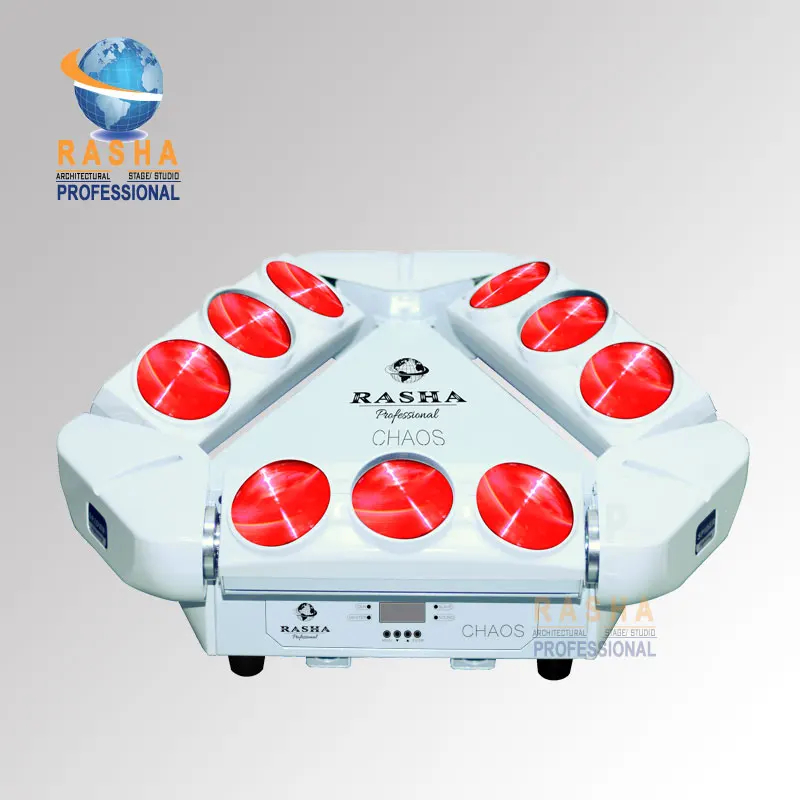 

US Stock Rasha Promotion 9pcs 4in1 RGBW LED Spider Light DMX512 Pixel Moving Head LED Spider Beam For Stage DJ Club Event Party